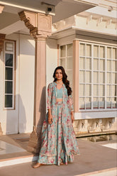 Floral Printed Lehenga Set with Jacket