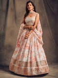 🤍 White Floral Embroidered Lehenga Set ✨