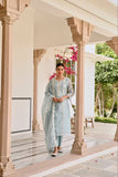 ❄️ Serene Pastel Blue Embroidered Suit Set