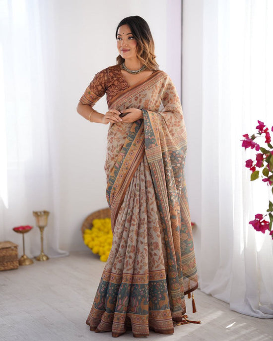 Rahi Art Silk Saree in Cream