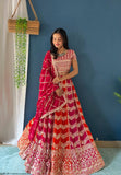 Pink & Orange Ombre Embroidered Work Lehenga Choli with Dupatta ✨🌺