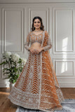 Rust Orange Heavy Embroidered Bridal Lehenga ✨👰
