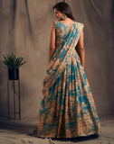 🌿 Teal Blue Floral Embroidered Lehenga Set ✨