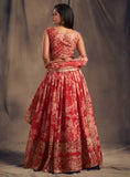 ❤️ Red Floral Embroidered Lehenga Set ✨
