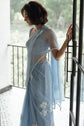 Noor Sky Blue Organza Saree