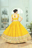🌼 Sunshine Yellow Multicolor Embroidered Lehenga Set – Festive & Haldi Special 🌼