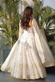 🤍 Golden Glow White Embroidered Anarkali Set