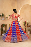 Red & Royal Blue Heavy Embroidered Work Lehenga Choli with Dupatta ✨👑