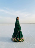 Emerald Green Floral Embroidered Lehenga Choli with Dupatta 🌿✨