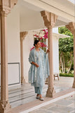 ❄️ Serene Pastel Blue Embroidered Suit Set