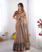 Vaidehi Cream & Rust Art Silk Saree