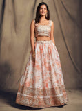 🤍 White Floral Embroidered Lehenga Set ✨