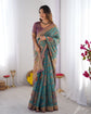 Meera Teal Printed Art Silk Saree