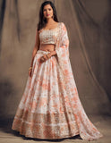 🤍 White Floral Embroidered Lehenga Set ✨