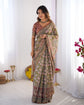 Vaidehi Cream & Rust Art Silk Saree