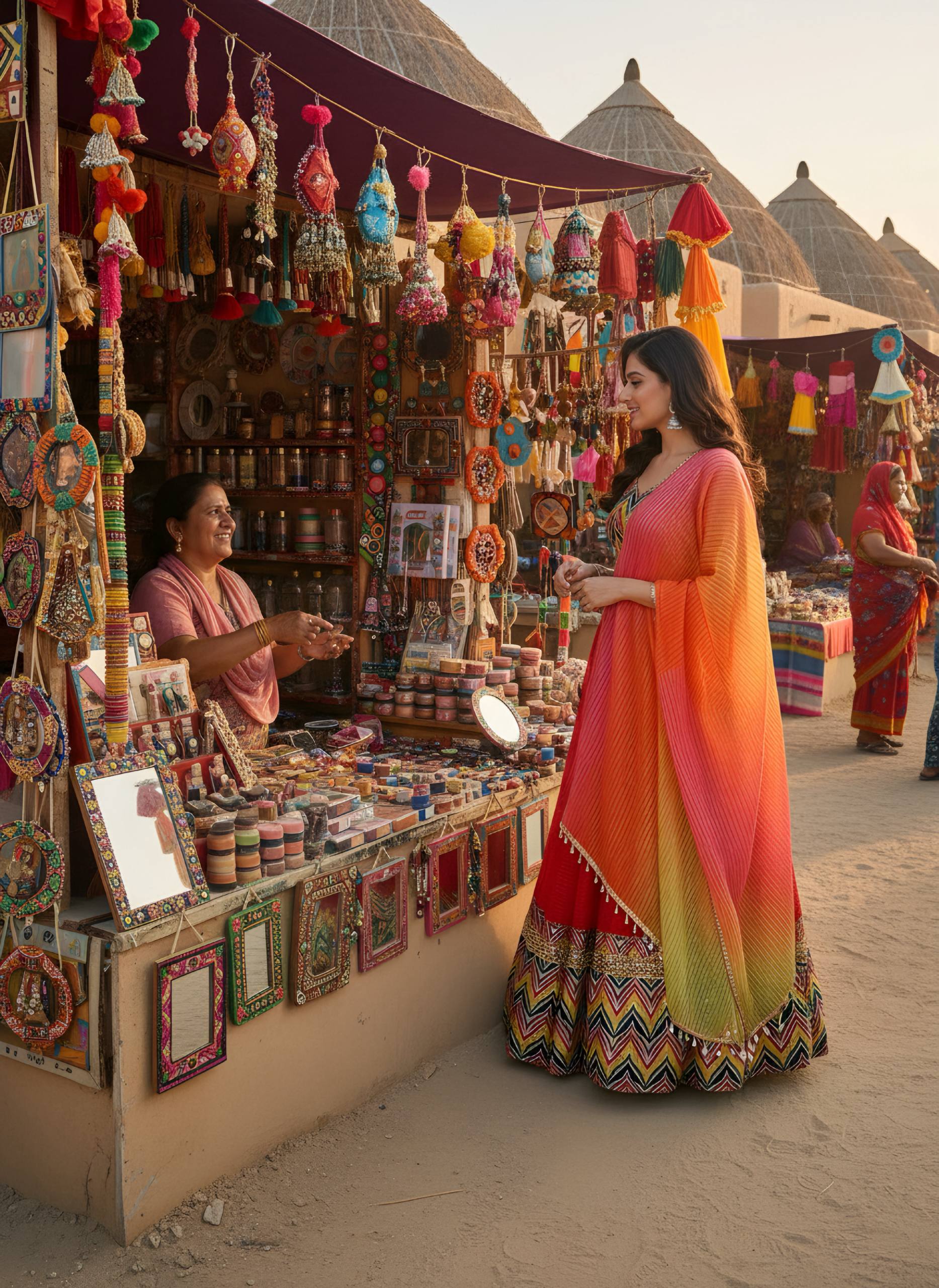 Multicolor Chevron Embroidered Lehenga Choli with Ombre Dupatta 🌈✨