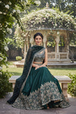 Emerald Green Embroidered Lehenga Set with Dupatta 💚✨