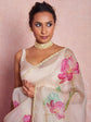 🌸 Elegant Printed Organza Saree - Lotus Bloom Edition
