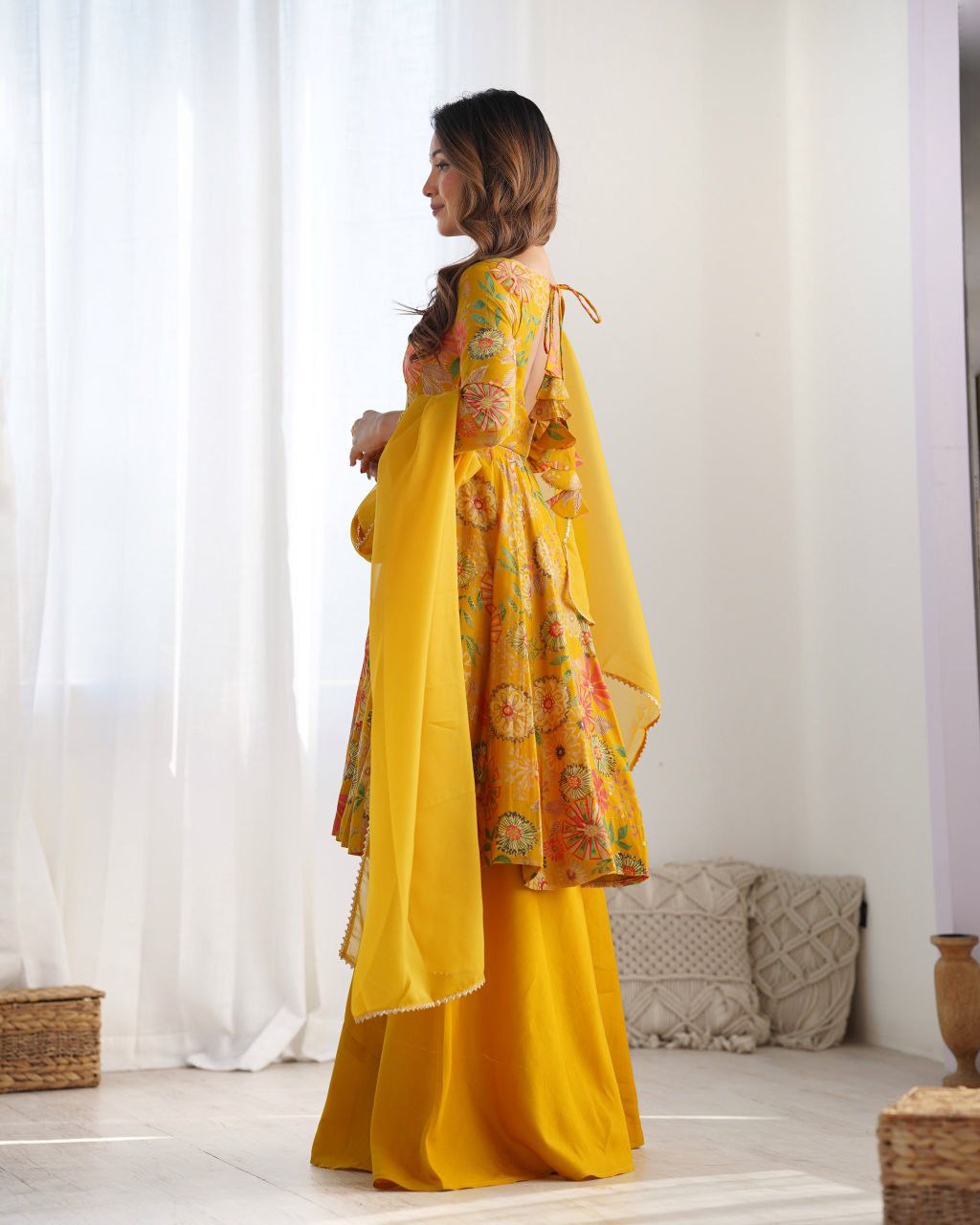 🌼 Sunshine Bloom Anarkali Co-ords Set