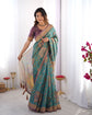 Meera Teal Printed Art Silk Saree