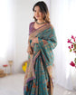 Meera Teal Printed Art Silk Saree