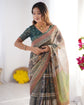 Karishma Beige & Bottle Green Saree