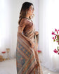 Vaidehi Cream & Rust Art Silk Saree