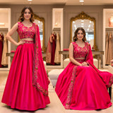 Radiant Fuchsia Embroidered Lehenga Set 🌸✨