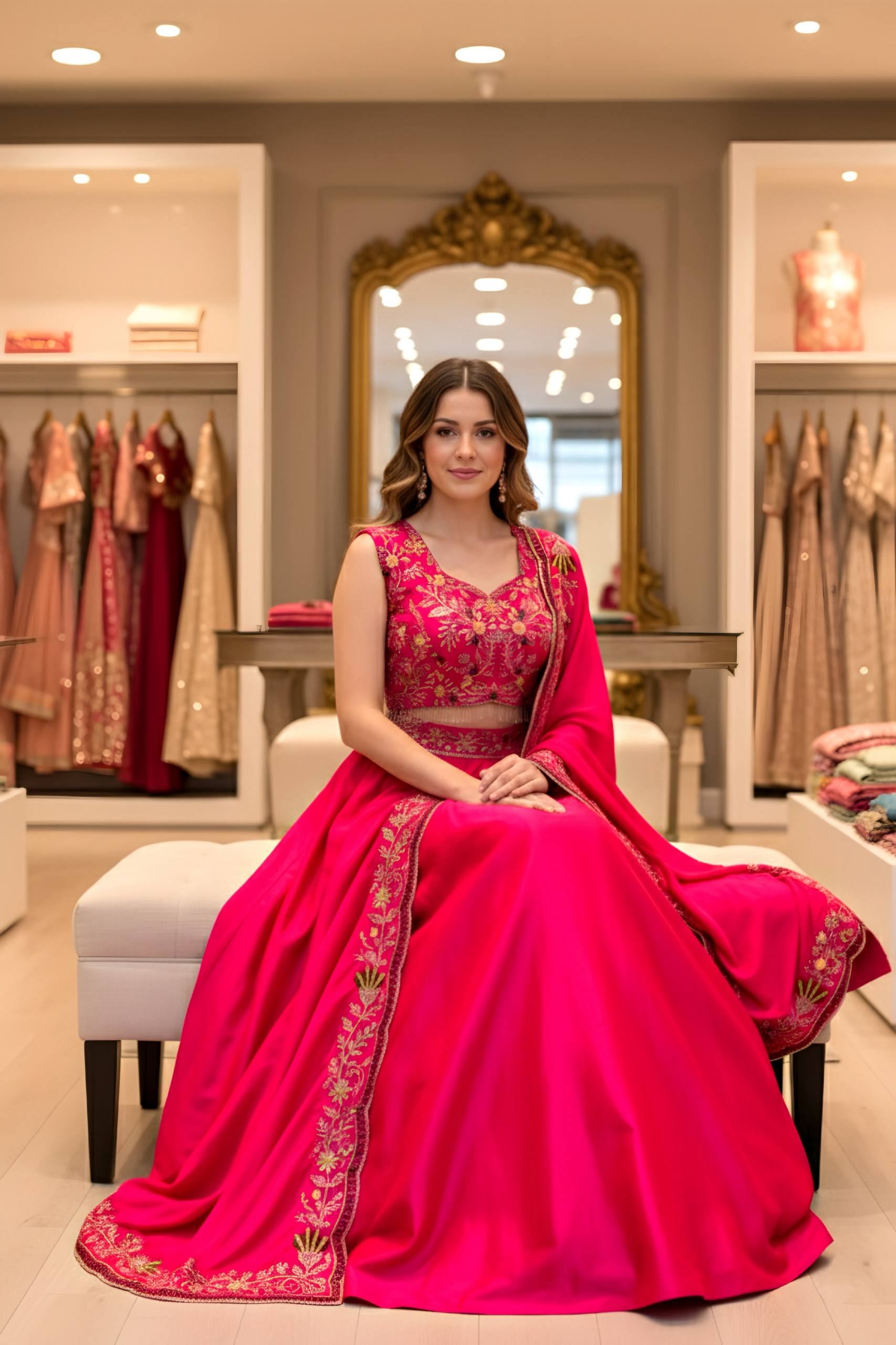 Radiant Fuchsia Embroidered Lehenga Set 🌸✨